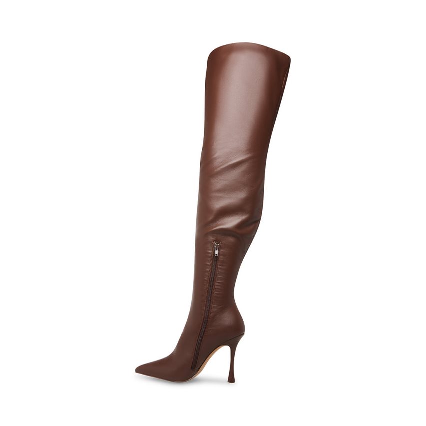 Dark Brown Steve Madden Brittany Women's Knee-high Boots | PH 9683IQZ